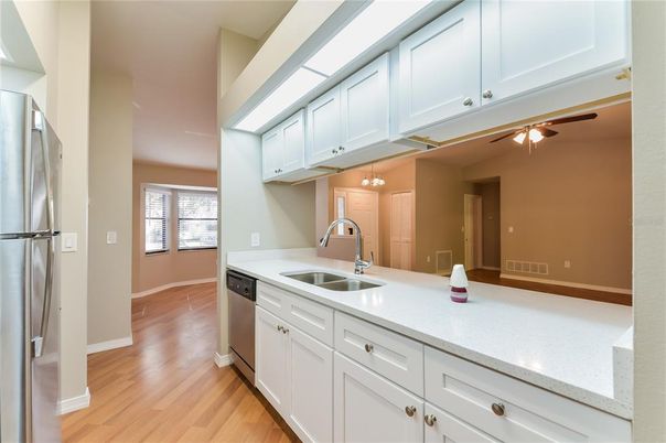 Interior, Kitchen, Stainless Steel Appliances, Wood Texture Flooring