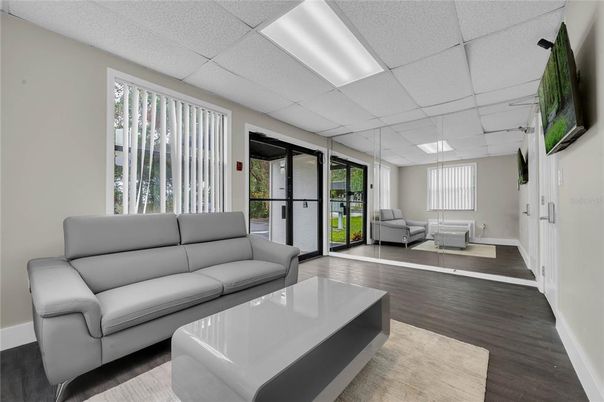 Interior, Living room, Pendant Lights, Wood Texture Flooring