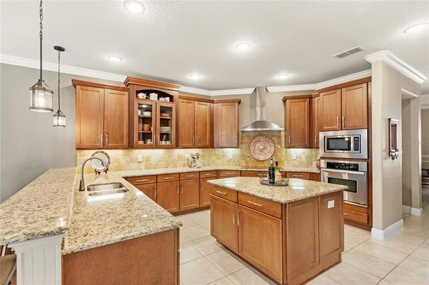 Interior, Kitchen, Pendant Lights, Recessed Lighting, Stainless Steel Appliances