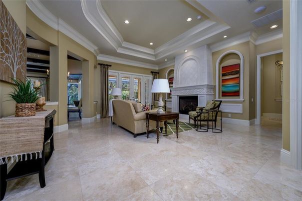 Fireplace, Interior, Living room, Recessed Lighting