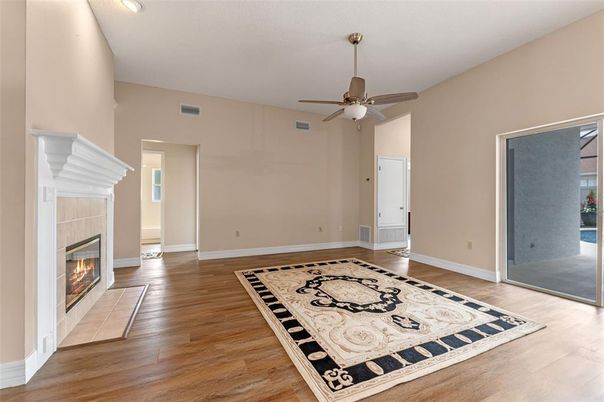 Empty room, Fireplace, Interior, Wood Texture Flooring