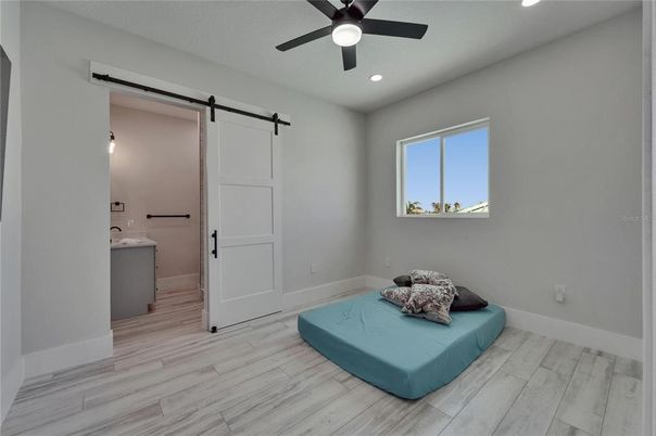 Bathroom, Interior, Recessed Lighting, Wood Texture Flooring