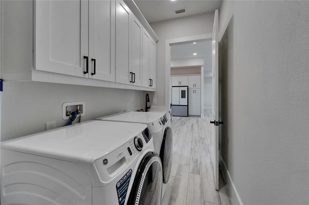 Interior, Recessed Lighting, Washer, Wood Texture Flooring