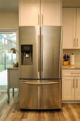 Interior, Kitchen, Stainless Steel Appliances, Wood Texture Flooring