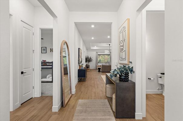 Interior, Recessed Lighting, Wood Texture Flooring