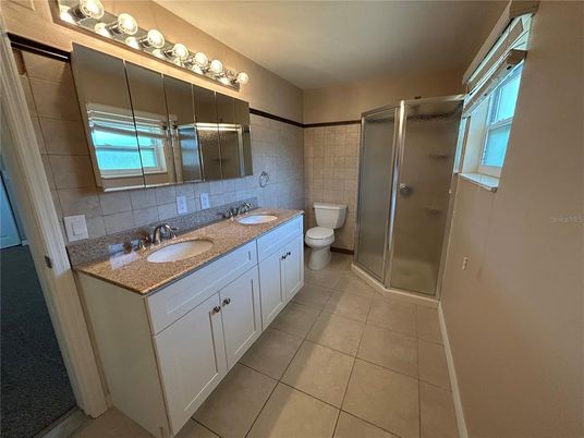 Bathroom, Dual Sink Vanities, Glass Shower, Interior