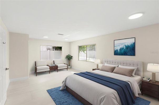 Bedroom, Interior, Recessed Lighting