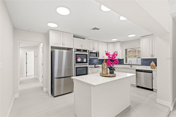 Interior, Kitchen, Recessed Lighting, Stainless Steel Appliances