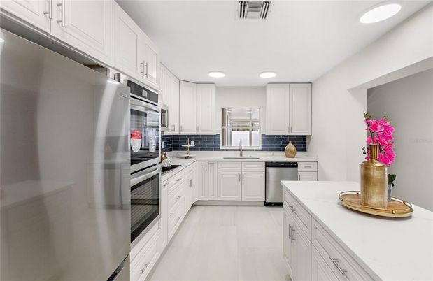 Interior, Kitchen, Recessed Lighting, Stainless Steel Appliances