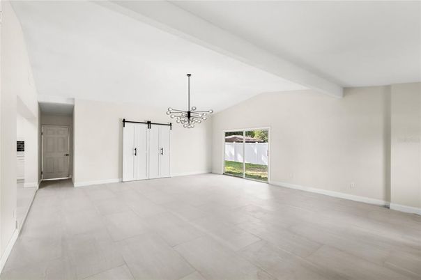 Chandelier, Empty room, Interior, Pendant Lights, Wood Texture Flooring