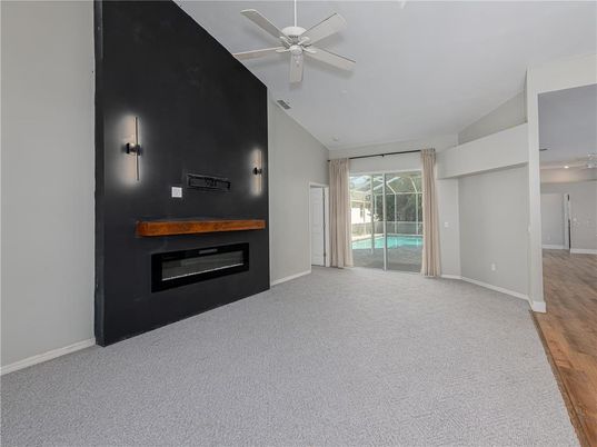 Empty room, Fireplace, Interior