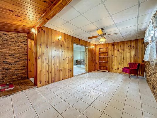 Empty room, Interior, Stone Walls, Wooden Beams, Wooden Ceilings, Wooden Walls