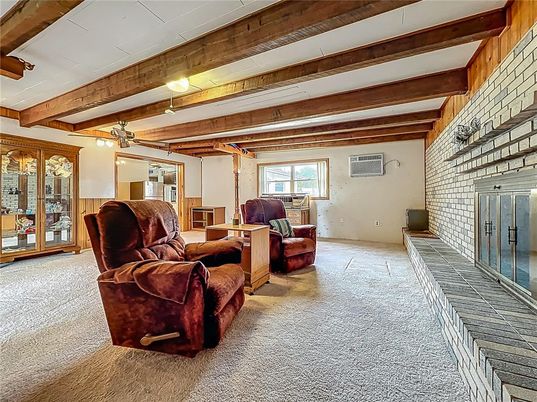 Interior, Stone Walls, Wooden Beams