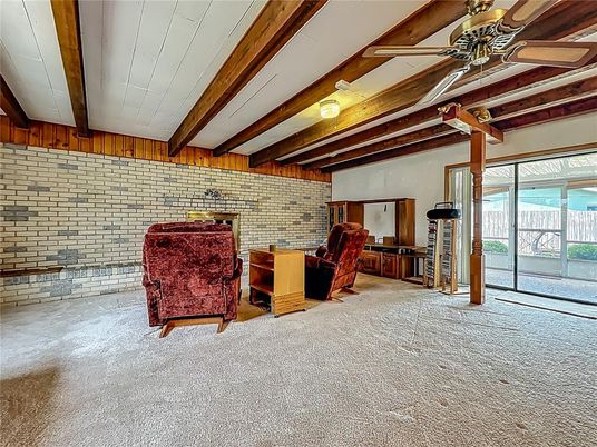 Interior, Stone Walls, Wooden Beams
