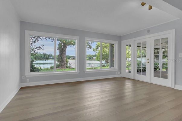 Empty room, Interior, Water, Wood Texture Flooring