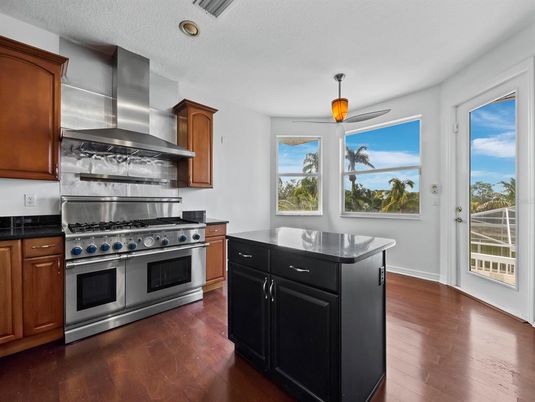 Interior, Kitchen, Stainless Steel Appliances, Wood Texture Flooring