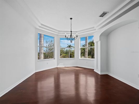Chandelier, Empty room, Interior, Wood Texture Flooring