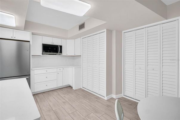 Interior, Kitchen, Stainless Steel Appliances, Wood Texture Flooring