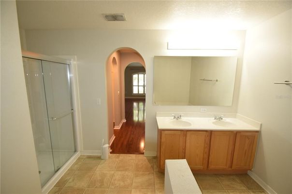 Bathroom, Dual Sink Vanities, Glass Shower, Interior