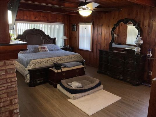 Bedroom, Interior, Wood Texture Flooring, Wooden Walls