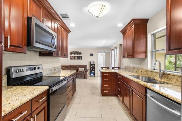 Interior, Kitchen, Living room, Recessed Lighting, Stainless Steel Appliances