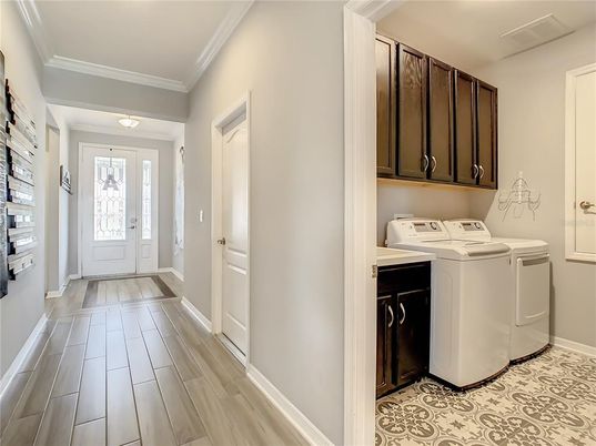 Interior, Washer, Wood Texture Flooring