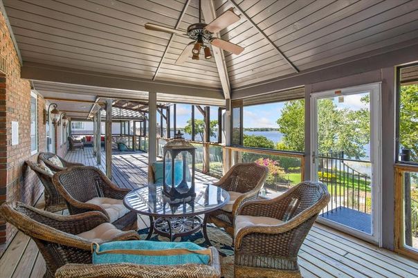 Interior, Stone Walls, Sun Room, Water, Wood Texture Flooring