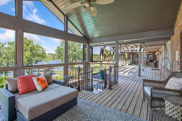 Interior, Stone Walls, Sun Room, Wood Texture Flooring