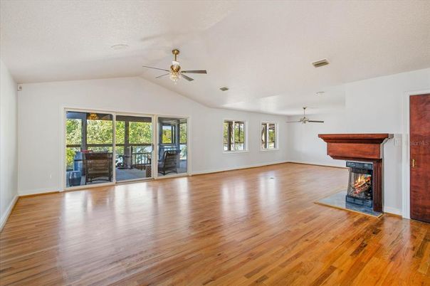 Empty room, Fireplace, Interior, Wood Texture Flooring