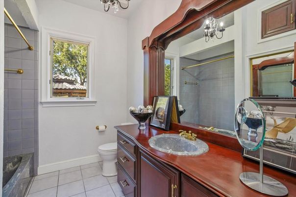 Bathroom, Chandelier, Interior