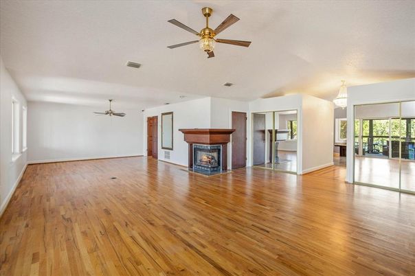 Empty room, Fireplace, Interior, Wood Texture Flooring