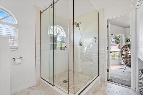 Bathroom, Glass Shower, Interior, Marble