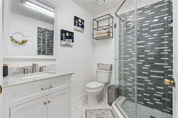 Bathroom, Glass Shower, Interior, Marble