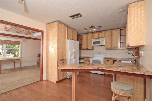 Interior, Kitchen, Wood Texture Flooring