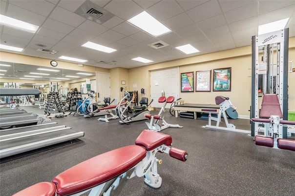 Fitness Equipment, Gym, Interior, Recessed Lighting