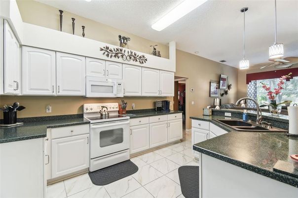 Interior, Kitchen, Marble, Pendant Lights