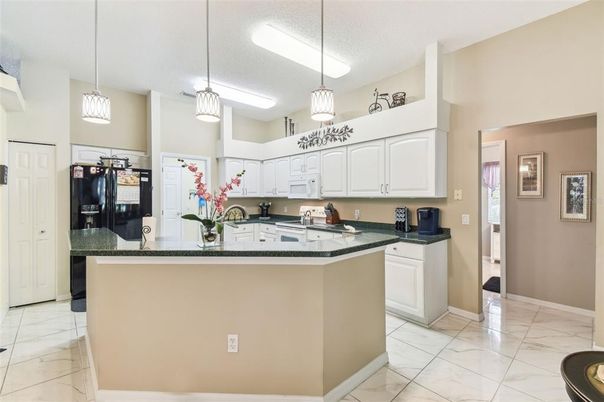 Interior, Kitchen, Marble, Pendant Lights