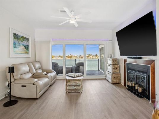 Fireplace, Interior, Living room, Water, Wood Texture Flooring