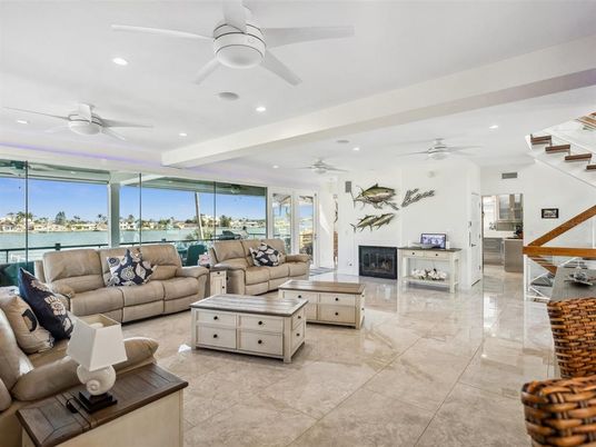 Fireplace, Interior, Living room, Recessed Lighting, Water