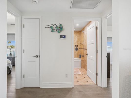 Bathroom, Bedroom, Interior, Recessed Lighting, Wood Texture Flooring