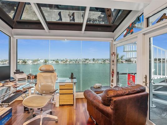 Home Office, Interior, Sun Room, Water, Wood Texture Flooring