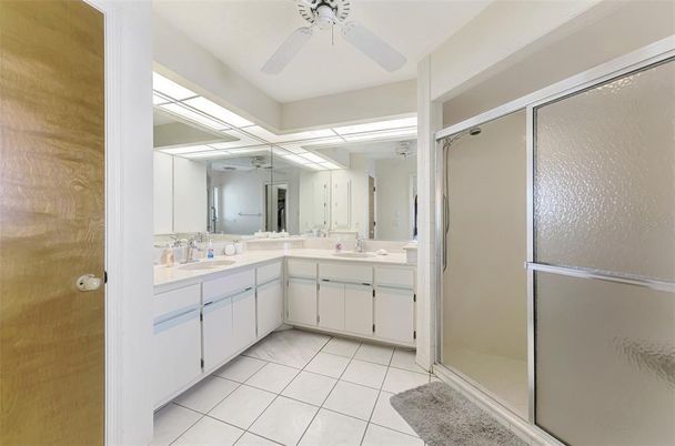 Bathroom, Dual Sink Vanities, Glass Shower, Interior