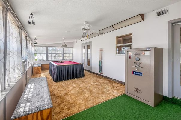 Billiard Table, Game Room, Interior, Pendant Lights