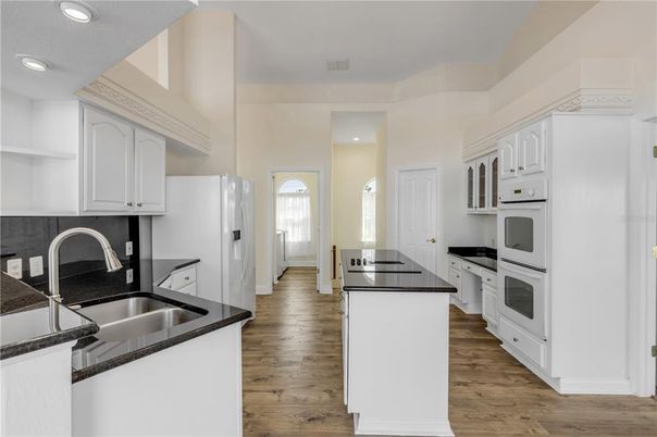 Interior, Kitchen, Recessed Lighting, Wood Texture Flooring