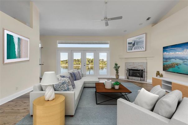 Fireplace, Interior, Living room, Wood Texture Flooring
