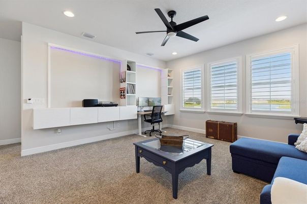 Home Office, Interior, Recessed Lighting