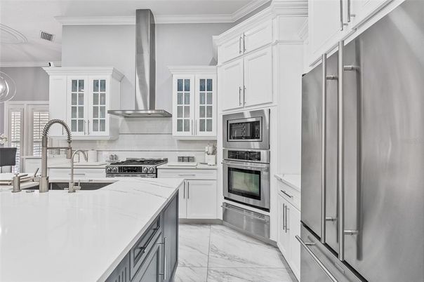 Interior, Kitchen, Marble, Stainless Steel Appliances