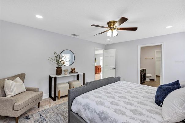Bedroom, Interior, Recessed Lighting