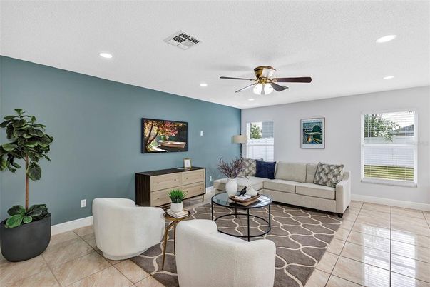 Interior, Living room, Recessed Lighting