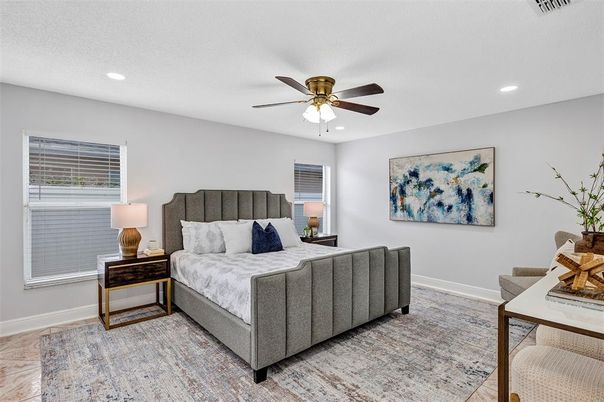 Bedroom, Interior, Recessed Lighting